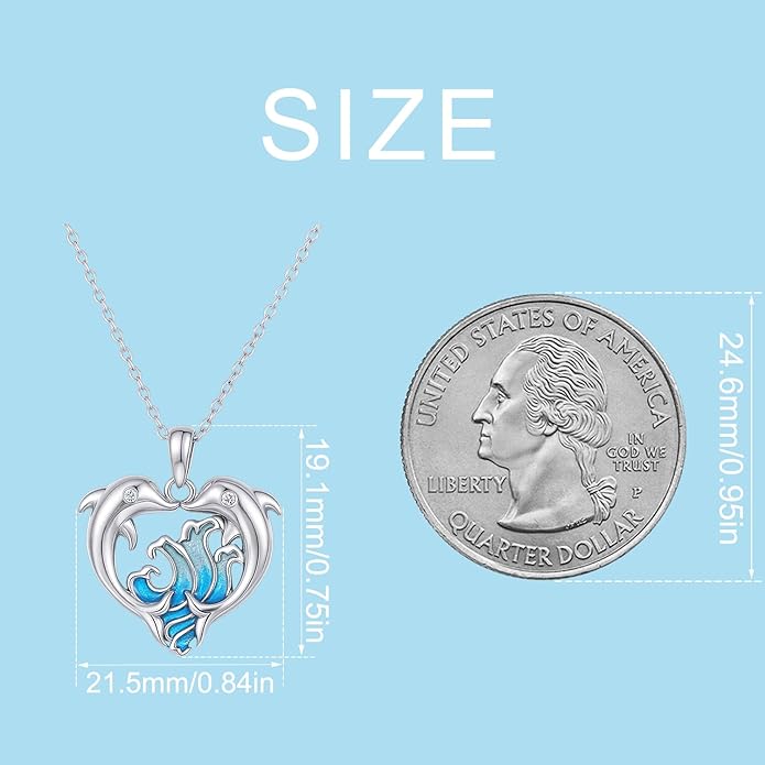 Hummingbird/Bat/Cat/Dolphin/Mermaid Necklace Sterling Silver Cute Animal Necklaces Jewelry Christmas Gifts for Women Mother Wife Friends Daughter