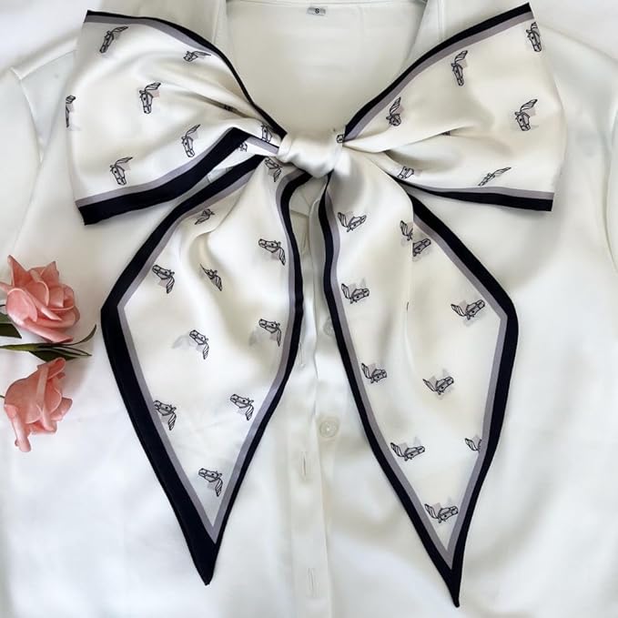 Silk Head Scarf for Hair Fashion Headwrap for Women Lightweight Neck Tie