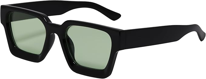 Retro Square Frame Sunglasses for Women Men Fashion Chunky Rectangle Sun Glasses UV400 Protection
