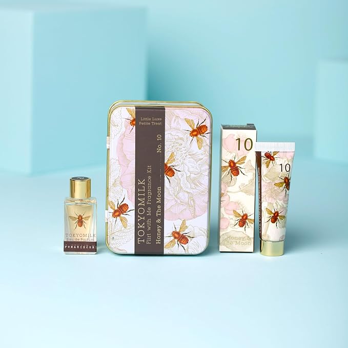 TOKYOMILK Honey In The Moon Flirt With Me Kit, Little Luxe Parfum & Petite Treat Handcreme, Subtly Sweet Honey, Sugared Violet, Jasmine, Sandalwood, Luxury Gift Set, Travel Hand Lotion and Perfume