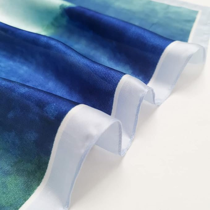 FONYVE Silk Feeling Scarf Medium Square Satin Head Scarf for Women 27.5 × 27.5 inches
