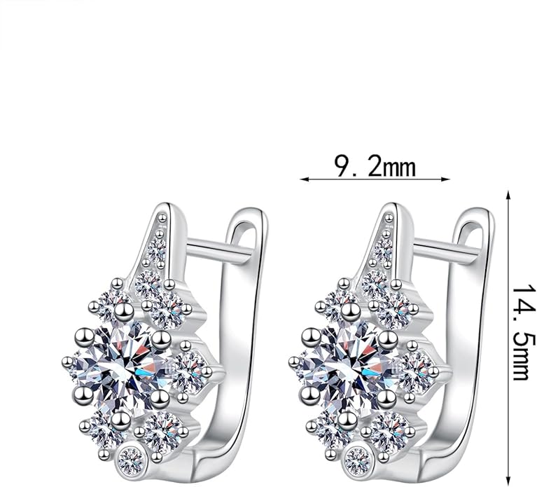 S925 Sterling Silver 0.5ct Diamond Huggies Earrings for Women,U-Shape D-Color VVS1,Perfect Minimalist Daily Jewelry
