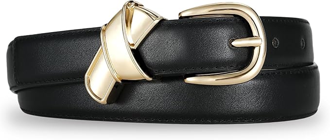 Women's Belt Fashion Buckle Premium Synthetic Leather Ladie Belts for Jeans Minimalist Design Gifts for Women
