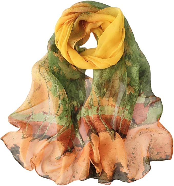 Pokeedioty Scarfs for Women Lightweight Fashion Scarves Elegant Floral Pattern Sheer Scarfs Sunscreen Shawls Wraps