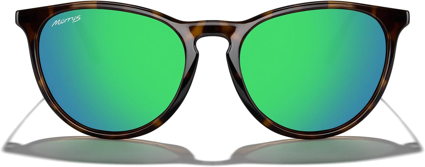 MERRY'S Vintage Polarized Sunglasses for Women Men Retro Round Mirrored Lens Sun glasses UV400