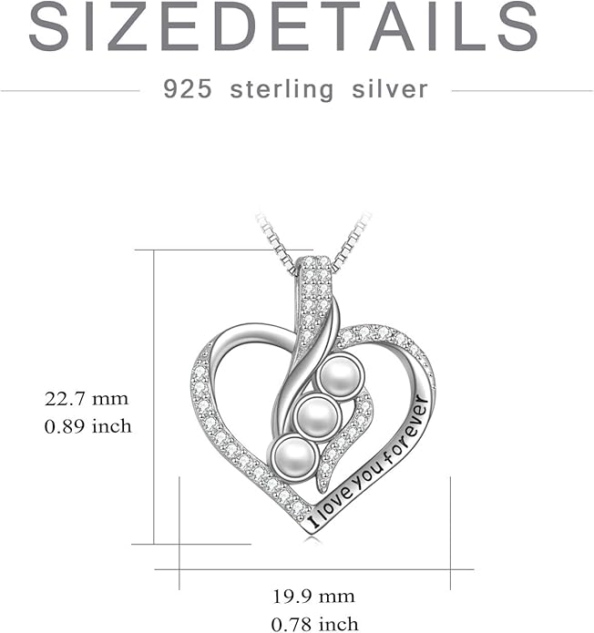 Rose Heart Birthstone Necklace for Women - Solid S925 Sterling Silver with Rose Gold Plated Infinity Symbol of Love Valentine's, Mother's Day, Anniversary, Christmas Birthday Gift for Her, Mom, Wife, or Girlfriend.