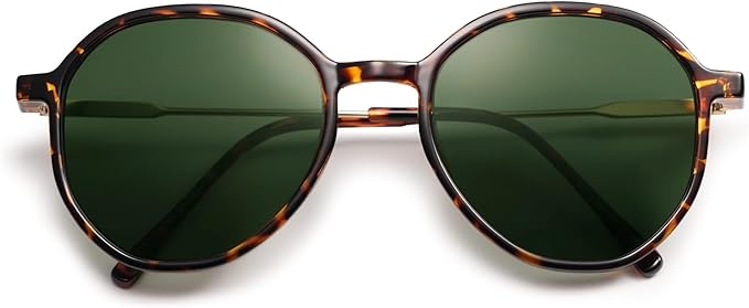 SOJOS Trendy Designer Hexagon Round Sunglasses for Women Fashion Big Shades Geometric Women Sunglasses SJ2181