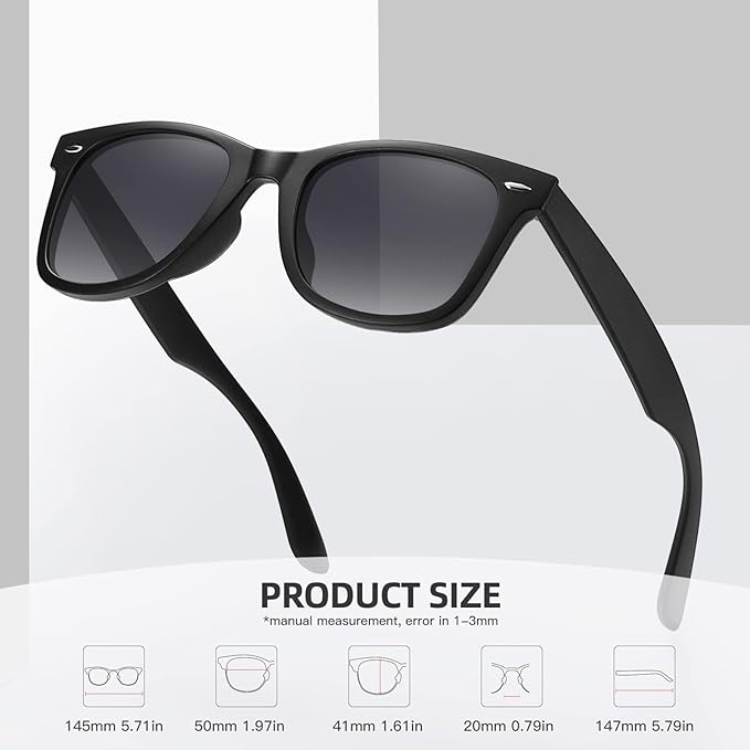 MEETSUN Polarized Sunglasses for Women Men Classic Retro Square Frame Driving Sun Glasses UV Protection