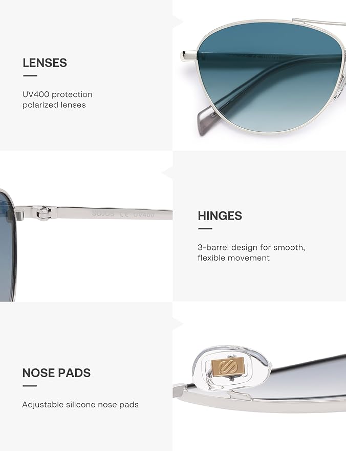 SOJOS Retro Polarized Aviator Sunglasses for Women Men Vintage 70s Style UV Protection Womens Mens Sun Glasses SJ1265
