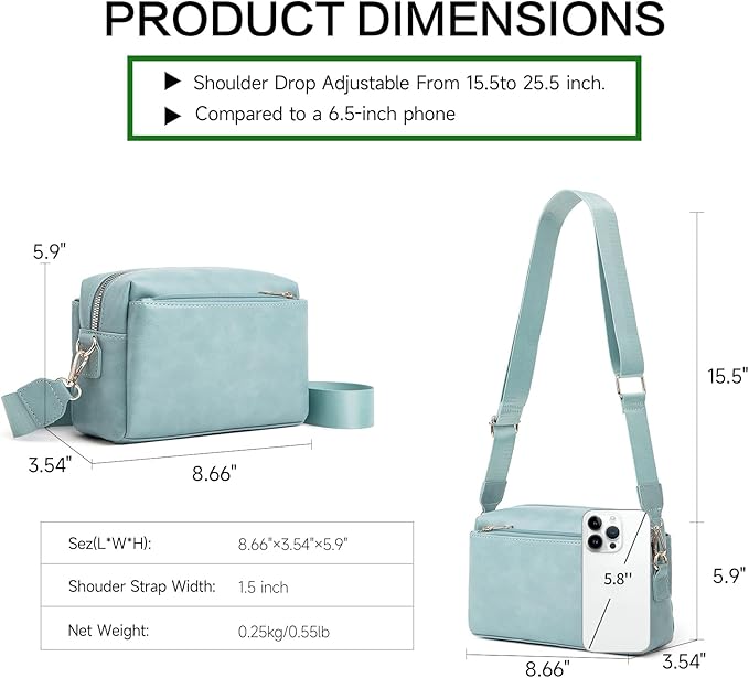 SENDEFN Leather Crossbody Bag for Women Small Clutch Purses Crossbody Shoulder Handbag Wallet Purses RIFD Card Slots