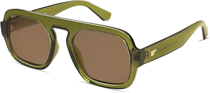 VANLINKER Oversized Retro Square Aviator Sunglasses for Women Men 70s Vintage Style Trendy Big Flat Top Sun Glasses VL9826