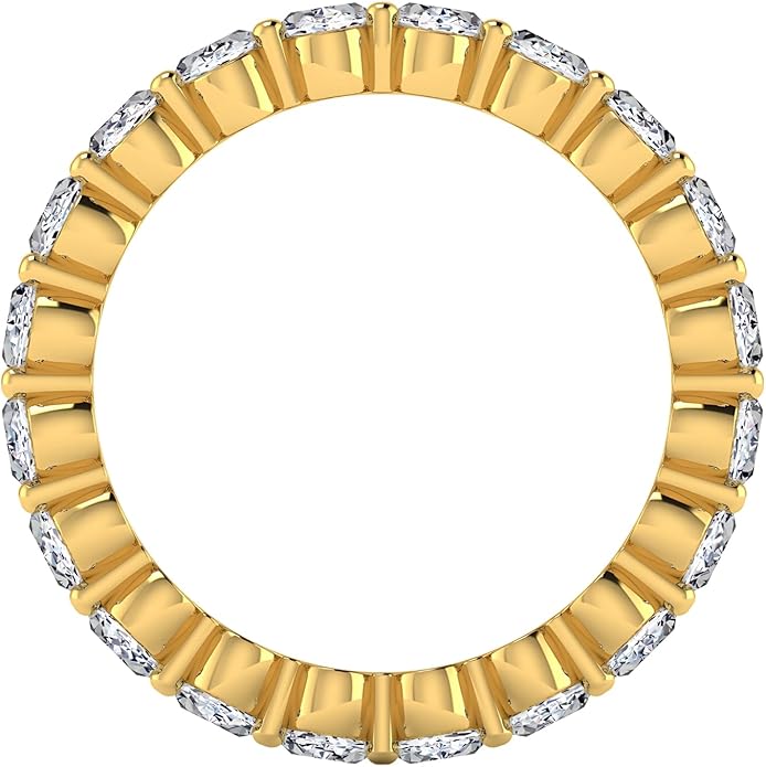 3.26 CTW Oval Cut Diamond Eternity Ring for Women in 14K White Gold/Yellow Gold | E-F Color, VS Clarity | Wedding, Anniversary, Luxury Fine Jewelry Gift | Lab-Grown Diamonds | Ring Size 6.5