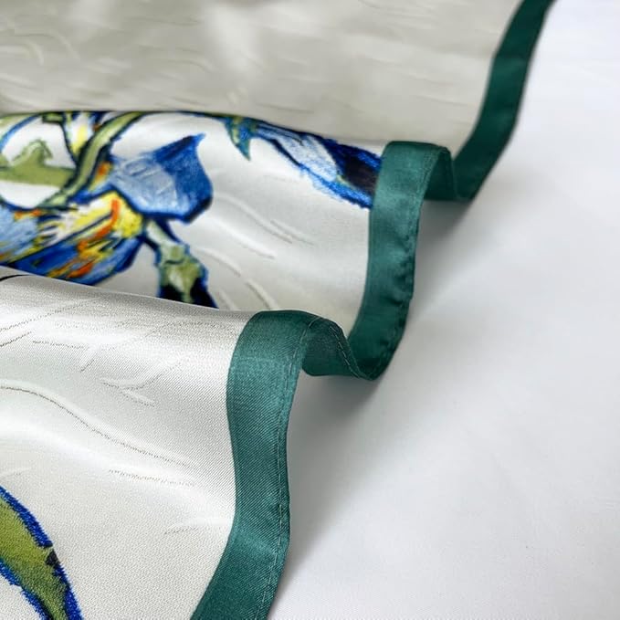 FONYVE Silk Feeling Scarf Medium Square Satin Head Scarf for Women 27.5 × 27.5 inches