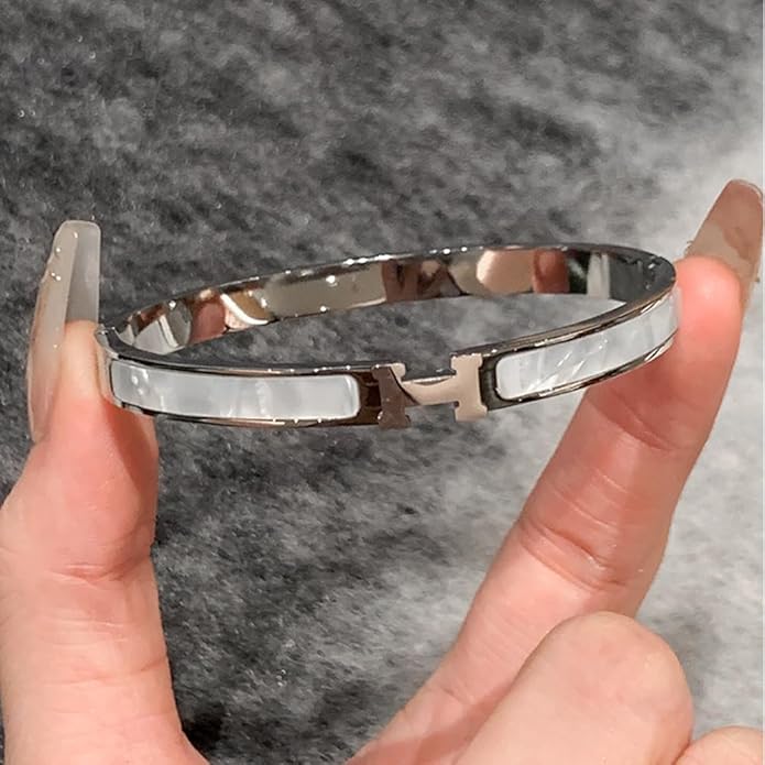 Fashion H Bracelet Stainless Steel Bracelet Jewelry H Bangle Cuff Bracelet birthday Gift for women