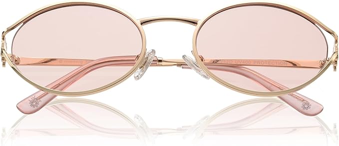 Retro Oval Sunglasses Womens Trendy 2026, Vintage Y2K Women's Shades Fashion 90s Sun Glasses UV Protection VF2252