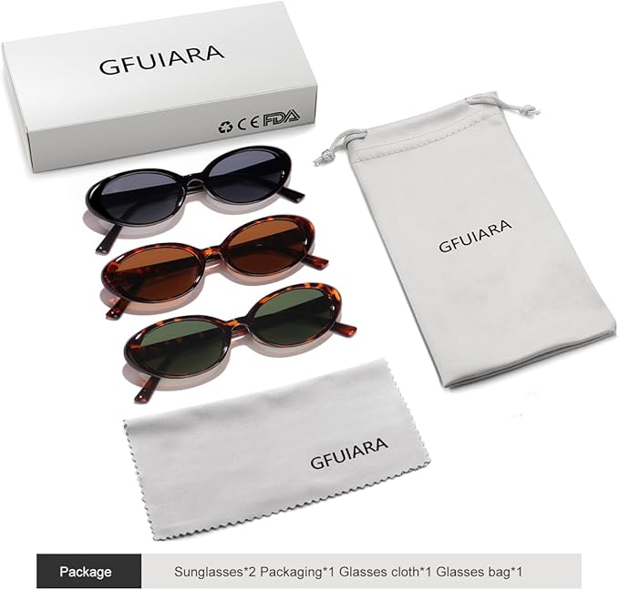 Oval Sunglasses for Women Men Fashion Small 90s Style Sun Glasses UV400