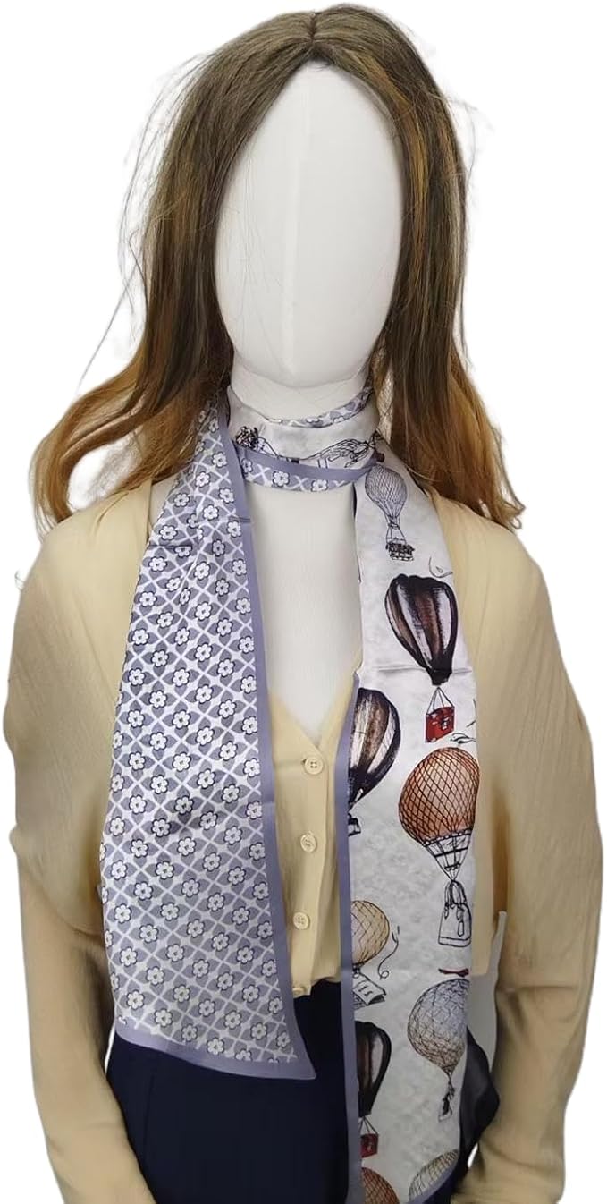 100% Mulberry Silk Ribbon Scarf for Hair Beach Head Wraps for Women Handbag accessories Necktie