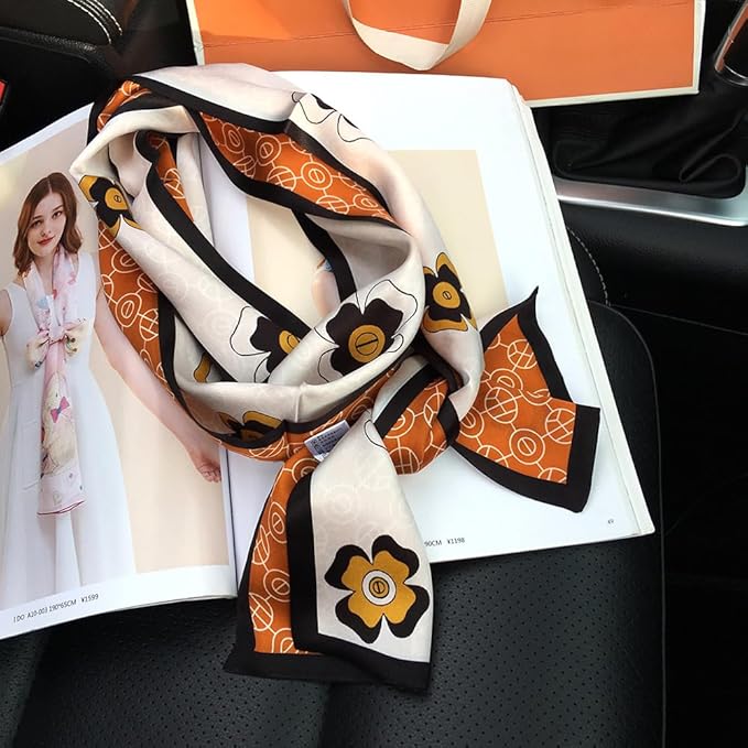 100% Mulberry Silk Ribbon Scarf for Hair Beach Head Wraps for Women Handbag accessories Necktie