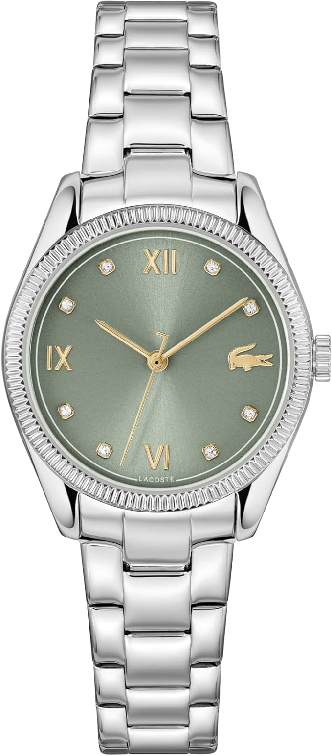 Lacoste Parisienne Women's 3H Quartz Watch, Stainless Steel Bracelet - Modern, Classic Timepiece - Gift for Her