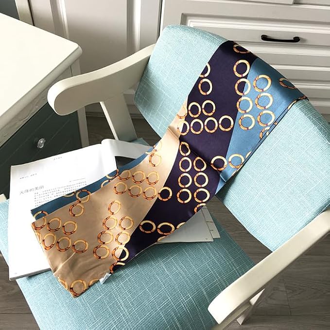 100% Mulberry Silk Ribbon Scarf for Hair Beach Head Wraps for Women Handbag accessories Necktie