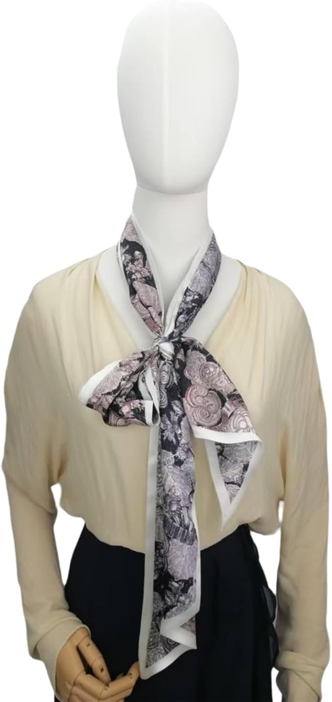 100% Mulberry Silk Ribbon Scarf for Hair Beach Head Wraps for Women Handbag accessories Necktie