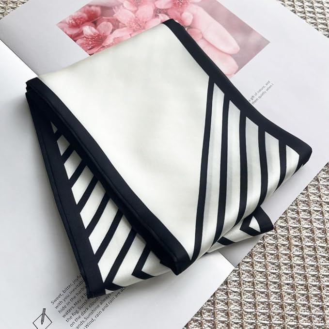 Silk Head Scarf for Hair Fashion Headwrap for Women Lightweight Neck Tie