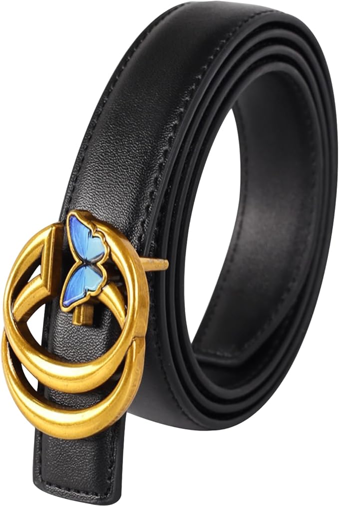 Relang Women's Belts with Gold Buckle, Fashion Waist Band, Elegant Ladies' Belt, Gift for Women