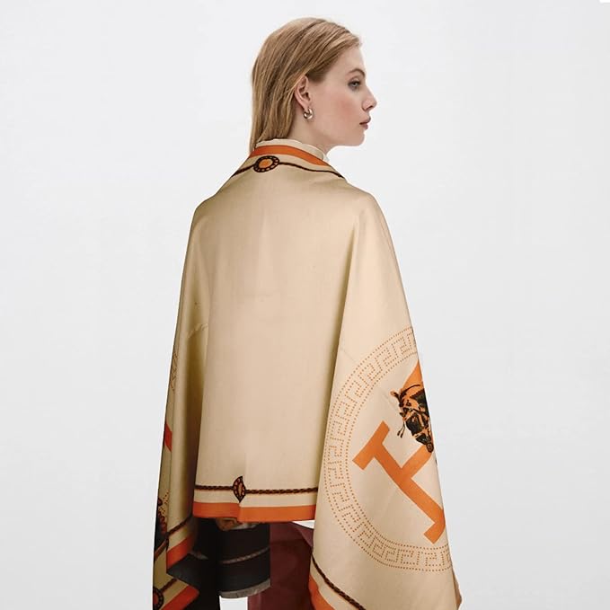 EXTREE Scarfs for Women Pashmina Silky Shawl Wrap for Evening Dressing Blanket Open Front Poncho Cape