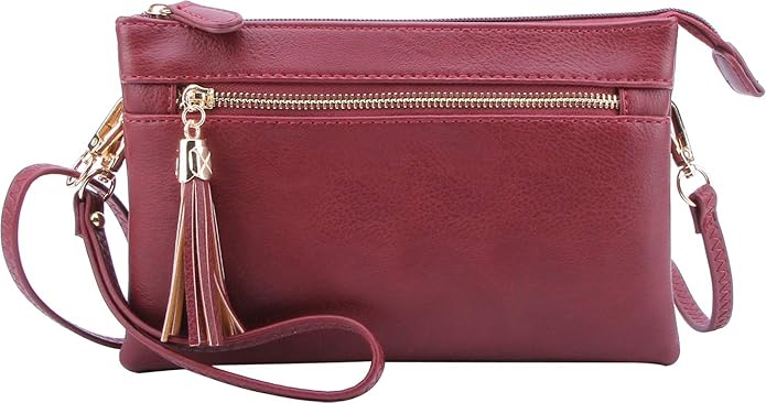 Solene Women's Lightweight Multi Compartment Wristlet Clutch Wallet Crossbody Bag