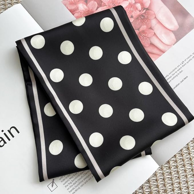 Silk Head Scarf for Hair Fashion Headwrap for Women Lightweight Neck Tie
