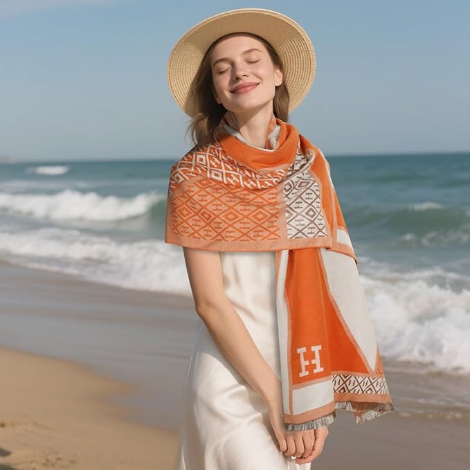 EXTREE Scarfs for Women Pashmina Silky Shawl Wrap for Evening Dressing Blanket Open Front Poncho Cape
