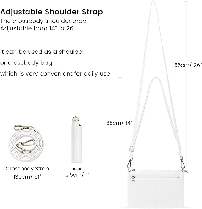 SENDEFN Leather Crossbody Bag for Women Small Clutch Purses Crossbody Shoulder Handbag Wallet Purses RIFD Card Slots