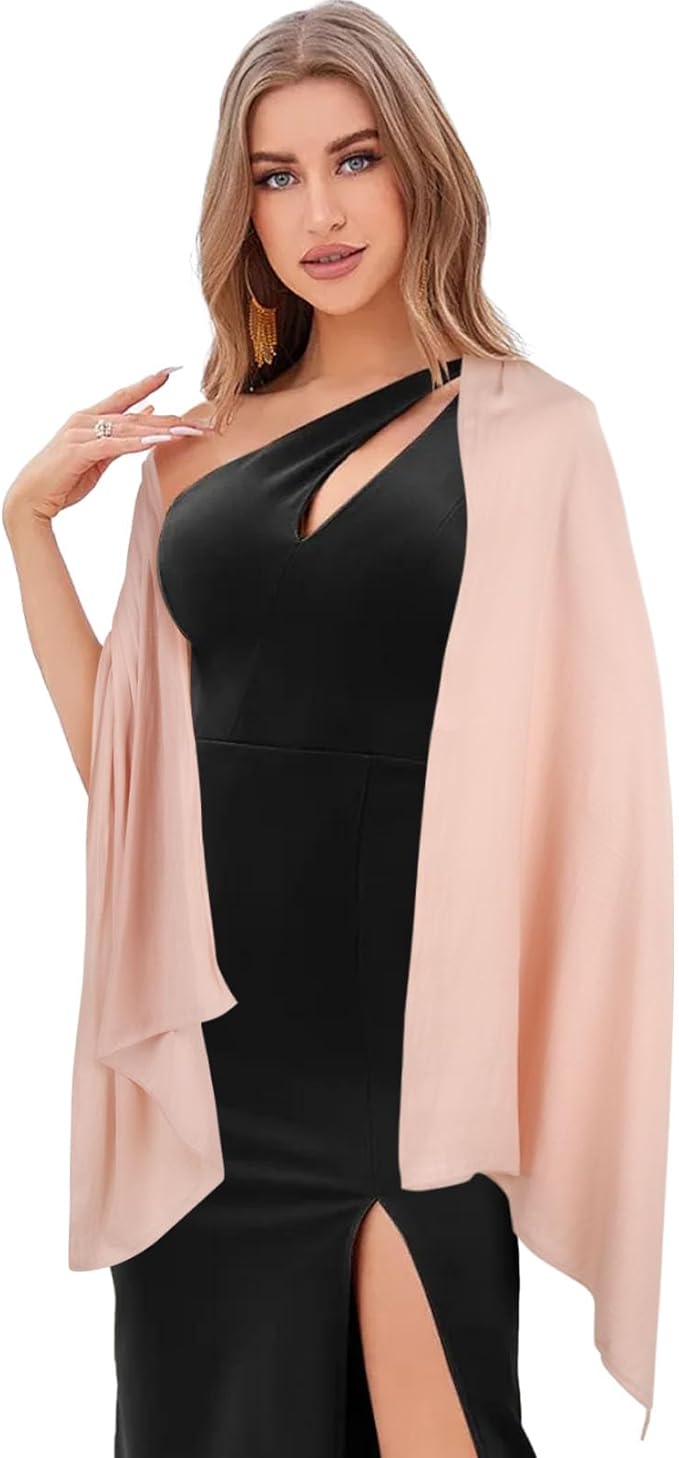 EXTREE Scarfs for Women Pashmina Silky Shawl Wrap for Evening Dressing Blanket Open Front Poncho Cape