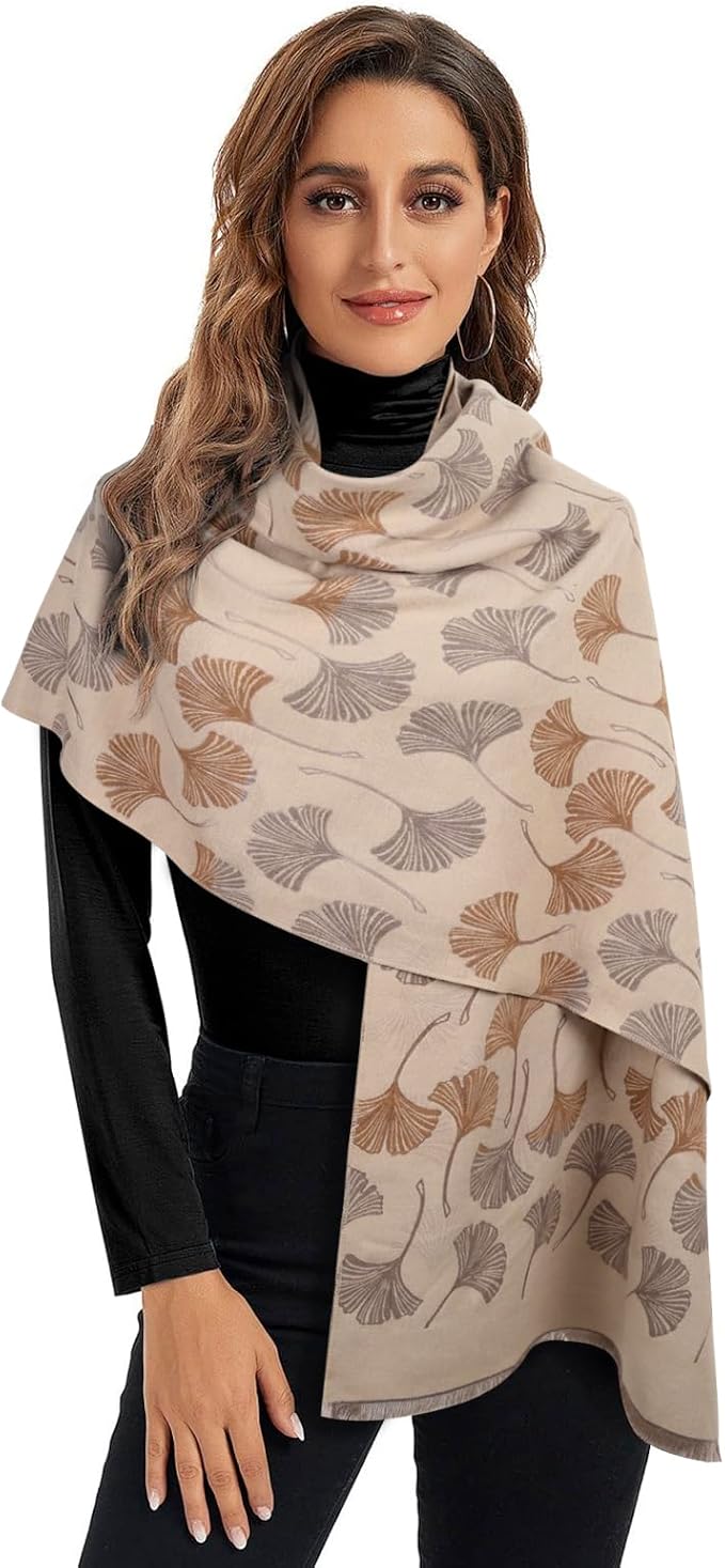 EXTREE Scarfs for Women Pashmina Silky Shawl Wrap for Evening Dressing Blanket Open Front Poncho Cape