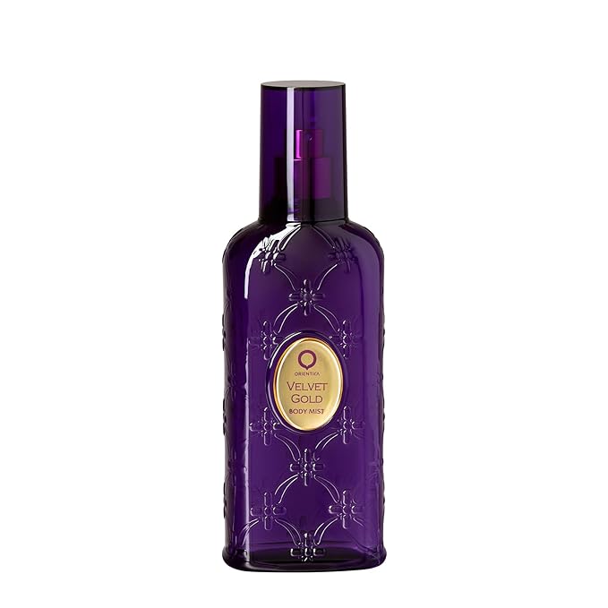 Orientica Luxury Collection Velvet Gold Body Mist – Bergamot, Caramel, Violet, Pink Pepper, Powdery, Patchouli, Rose, Musk, Animalic accord, Vanilla - Arabic Perfume for Men & Women – 8 Oz / 236ml