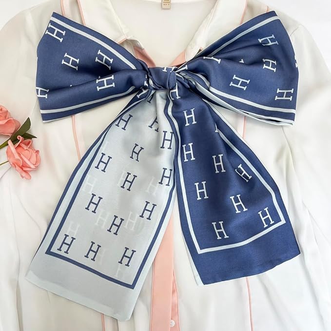 Silk Head Scarf for Hair Fashion Headwrap for Women Lightweight Neck Tie