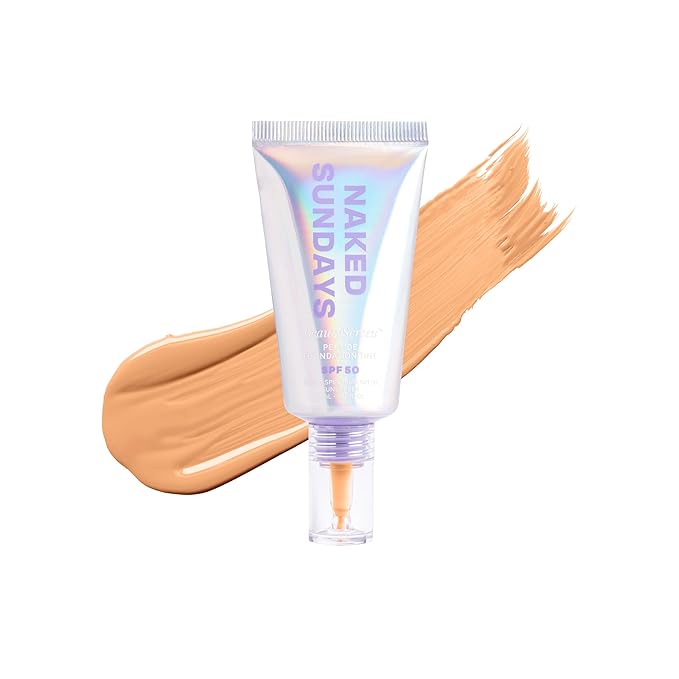 Naked Sundays BeautyScreen™ SPF 50 Peptide Foundation Tint – Tinted Sunscreen & Skincare Makeup with Zinc Oxide, Niacinamide – Lightweight Natural Coverage, 3.5 Light Medium Cool, 1.01 Oz