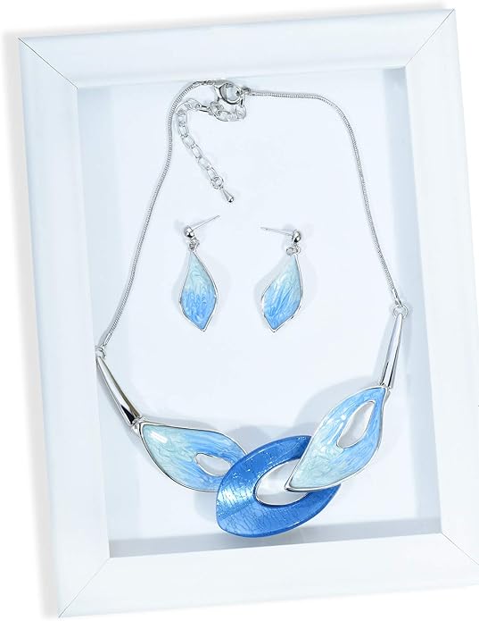 Vintage Statement Jewelry Set Leaf Floral Bohemian Boho Statement Necklace Earring Set Crystal Fashion Costume Jewelry