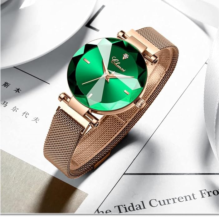 Fashion Watches for Women Rose Gold Stainless Steel Mesh Band Watch Elegant Ladies Gifts Waterproof Wrist Watch