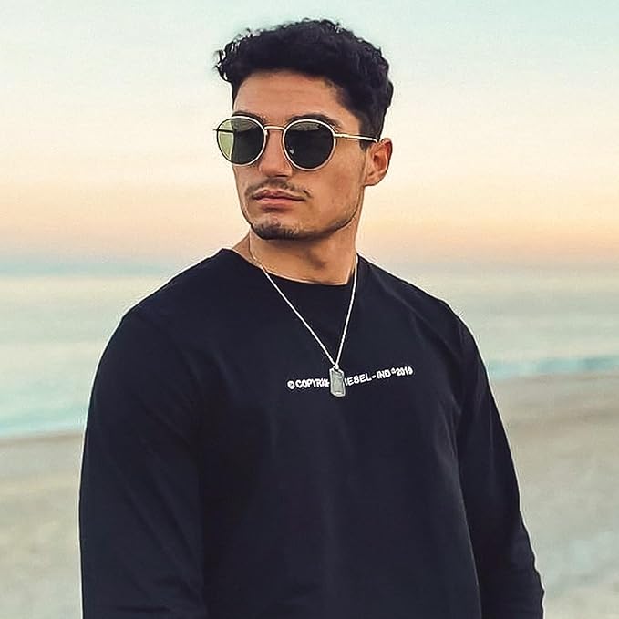 SUNGAIT Ponderable Metal Round Sunglasses for Men Women Classic Vintage Polarized Circle Sun Glasses