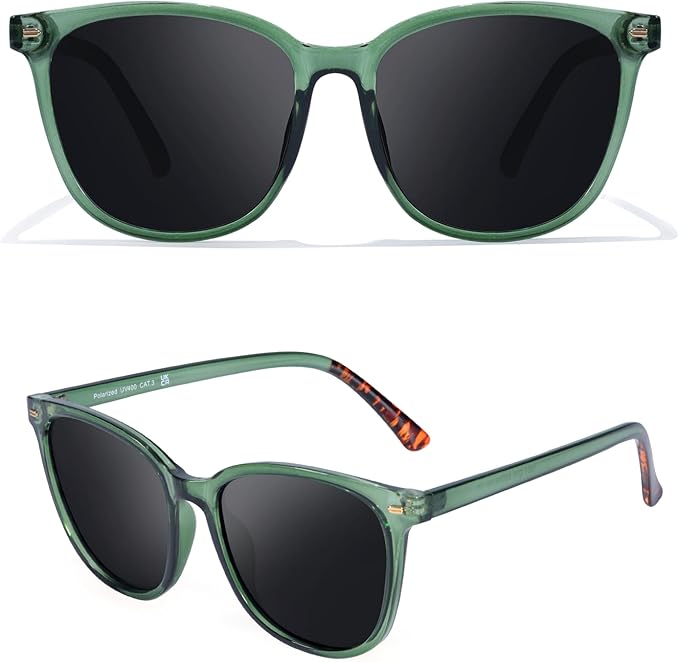 Myiaur Polarized Sunglasses for Women, Square Mirrored Trendy Shades with UV Protection Reduce Glare Sun Glasses