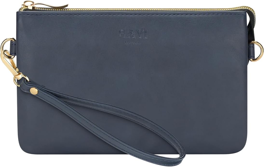 Wristlet Purses for Women, Vegan Leather Crossbody Evening Zip Clutch Bag with Strap | Vegan Leather, Evening, Zip, with Strap