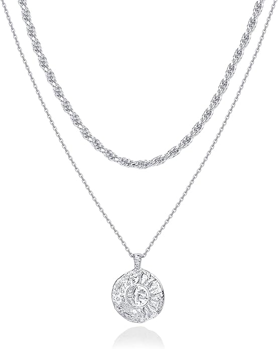 PAVOI 14K Gold Plated Layering Necklaces | Stylish Minimalist Design Pendant Necklaces | Bar, Circle, Lotus, Disc, Dog Tag, Horizontal Bar Pendants for Women