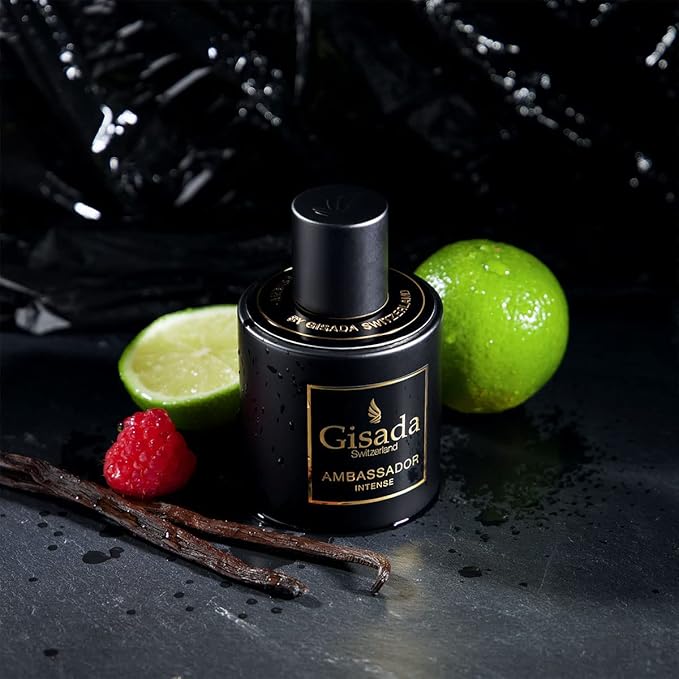 Gisada Ambassador Intense Cologne for Men - Perfume for Men with Strong, Masculine Scent & Classic Fragrance - Lasting Scent with Warm, Citrusy, Spicy, Oriental Notes - Made in Switzerland, 3.3 fl.oz.