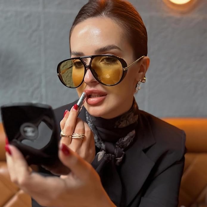SODQW Oversized Aviator Sunglasses for Women With Earring Trendy Large Big XL Size 2025 Designer Ladies Shades