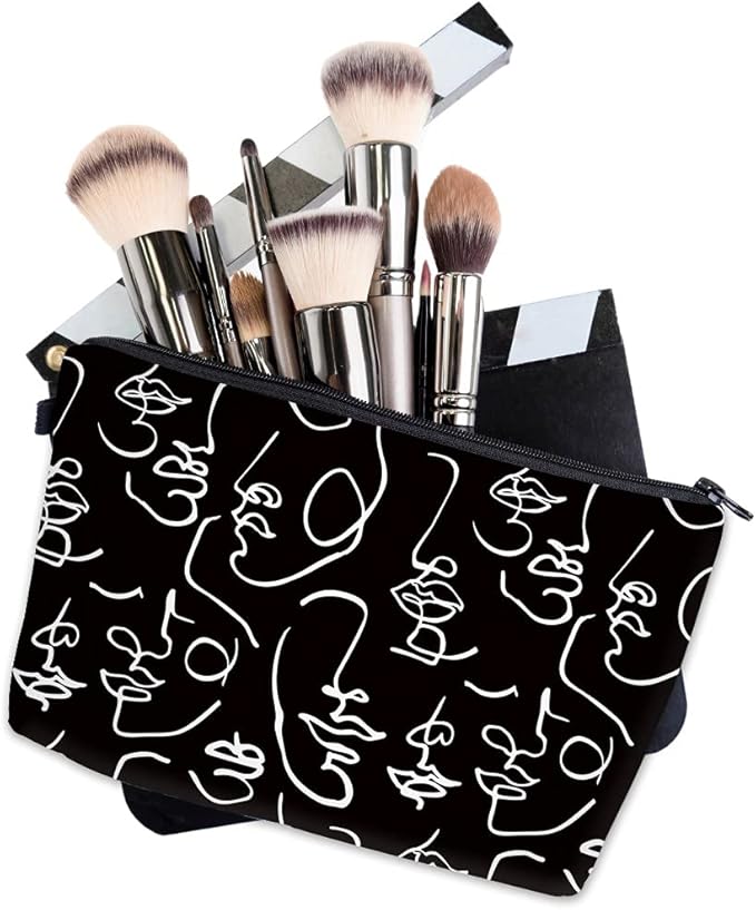 Deanfun Makeup Case Small, Cosmetic Zipper Bag Waterproof for Purse Mini, Women Cute Traveling Accessories Pouch for Ladies Thanksgiving Christmas Gifts(D2-55421)