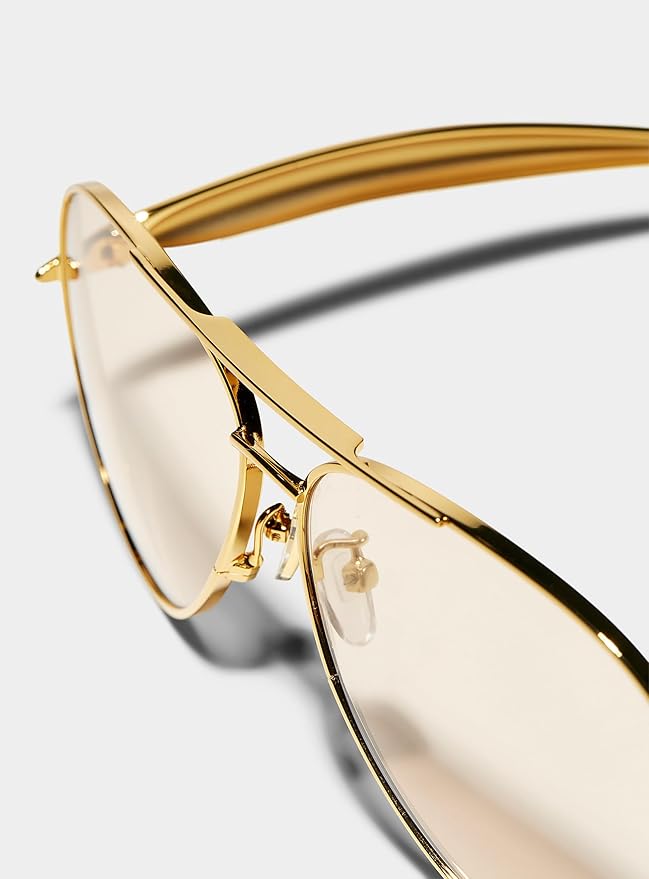 Retro Gold Aviator Sunglasses for Women Men, 2025 Metal Oversized 70s Aviators Sun Glasses
