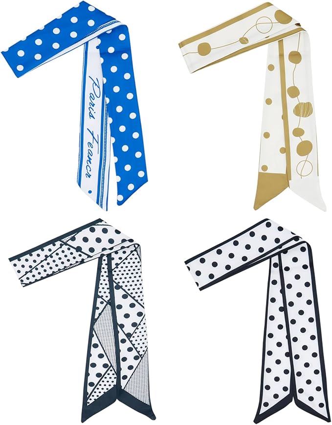 Purse Scarf for Women, Multifunctional Skinny Scarf for Bags Hair Neck Fashion Accessories