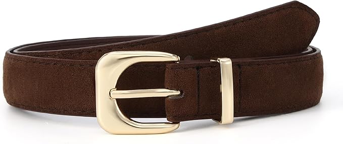 Earnda Belts for Women Faux Leather Waist Belt with Gold/Silver Buckle Casual Jeans Pants Dresses