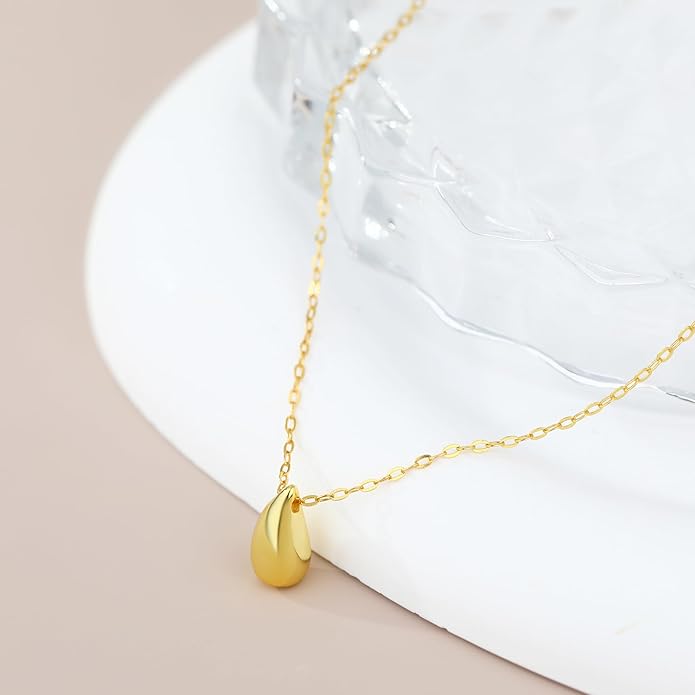 EVEYE S925 Sterling Silver Necklace For Women, Teardrop Pendant Necklaces, Pear Pendant Necklace Jewelry Minimalist style Gift